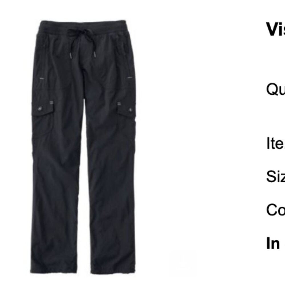 LL Bean Vista Camp Pant – Women’s Regular Large | Black | NWT